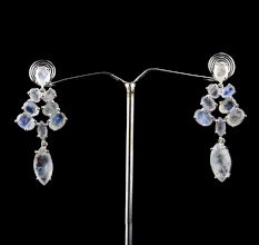 Natural Moonstone Dangle earring, 925 Sterling earring, Gift jewelry for women