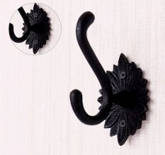 Decorative Black Aluminum Towel Wall Hook