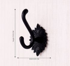 Decorative Black Aluminum Towel Wall Hook