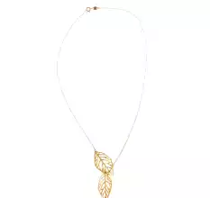 Y Drop Leaf Necklace, Brass 18k gold plated jewelry for women, Handmade Jewelry
