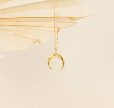 Crescent Moon Pendant necklace for women,Brass 22k gold plated, Handmade jewelry