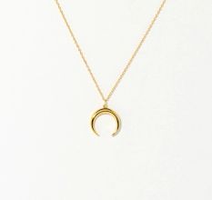 Crescent Moon Pendant necklace for women,Brass 22k gold plated, Handmade jewelry