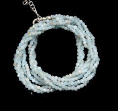 Amazonite Beaded necklace, Three Layer Necklace for women, 925 Sterling silver necklace