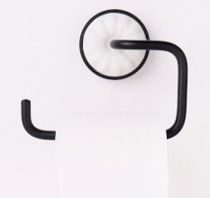 Premium White Black Aluminum Ceramic Toilet Paper Holder