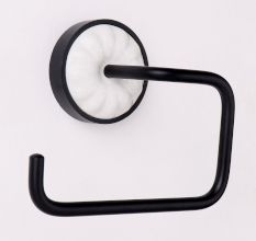 Premium White Black Aluminum Ceramic Toilet Paper Holder