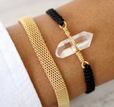 Gold Bismark Chain Bracelet, Chunky flat Brass Chain Bracelet, Elegant Bracelets