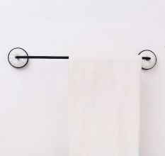 Black White Aluminum Ceramic Wall-Mounted Towel Bar for Bathroom