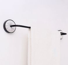 Black White Aluminum Ceramic Wall-Mounted Towel Bar for Bathroom