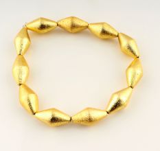 22k Gold plated Stretchable bracelet, Brass handmade jewelry
