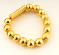 22k Gold plated Chunky beads Stretchable bracelet, Brass handmade jewelry