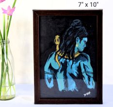 Divine Silence Lord Shiva Acrylic Painting on Paper by Artist Dimpana | 7 x 10 Inches