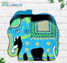Handicraft Wooden Pen Stand Elephant - Blue