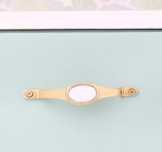 Golden White Mother of Pearl Brass Cabinet Door Handle