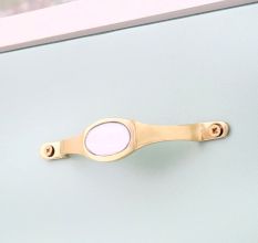 Golden White Mother of Pearl Brass Cabinet Door Handle