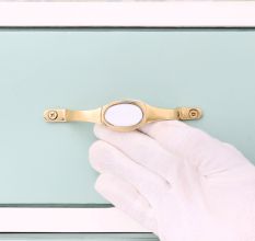 Golden White Mother of Pearl Brass Cabinet Door Handle
