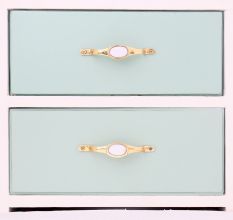 Golden White Mother of Pearl Brass Cabinet Door Handle