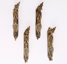 Tribal Lady Brass Door Handles- Pack of 4