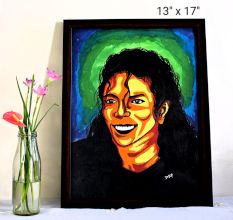 Michael Jackson Graphical Illustration Portrait on Paper by Artist Dimpana | 13 x 17 Inches