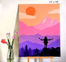 FREEDOM Acrylic Silhouette Illustration Art on Canvas Board by Artist Dimpana | 14 x 18 Inches