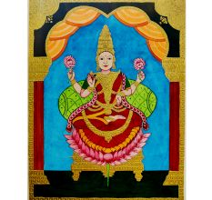 Lakshmi Mysore Painting Traditional Religious Artwork Art on Paper by Artist Dimpana |10 X 12 Inches