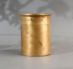 Plain Brown Finish Panchpatra Holy Pot Made of High-Quality Brass