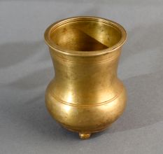 Golden Finish Brass Panchpatra Holy Water Pot for Decoration