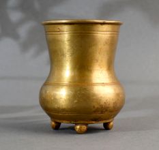 Golden Finish Brass Panchpatra Holy Water Pot for Decoration