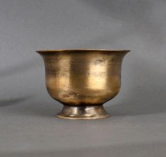 Brown Brass Holy Kumkum Pot for Hindu Rituals