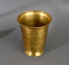 Golden Finish Brass Holy Glass Pot for Rituals and Decoration