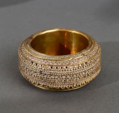 Beautiful Engraved Brass Ashtray in Tribal Art