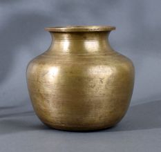 Plain Holy Water Pot Made of Brass in Vintage Finish