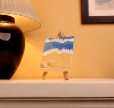 Mini Beach Canvas Art with Shells for DÃ©cor