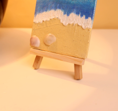 Mini Beach Canvas Art with Shells for DÃ©cor