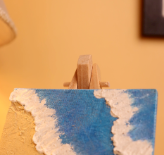 Beautiful Mini Beach Canvas Painting with Shell and Texture