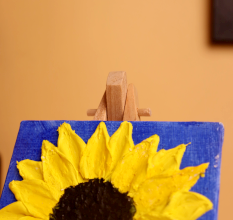 3D Textured Sunflower Mini Canvas Painting Handmade