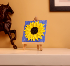 3D Sunflower Canvas Art with Textured Petals Handmade