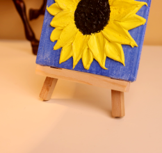 3D Sunflower Canvas Art with Textured Petals Handmade
