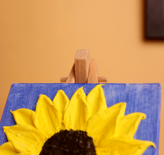 3D Sunflower Canvas Art with Textured Petals Handmade