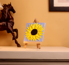 Mini 3D Sunflower Canvas Painting with Textured Art