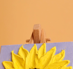 Mini 3D Sunflower Canvas Painting with Textured Art