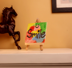 Colorful Textured Smile Canvas Art for Gifting