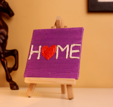 Mini Home Wall Art with Heart Textured Design