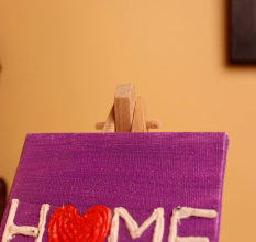 Mini Home Wall Art with Heart Textured Design