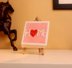 Mini Home Canvas Art with Heart Accent
