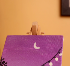 Purple Sky Mini Canvas with Fairy Lights Art