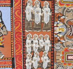 Traditional Bengal Pattachitra Painting on Cloth Depicting the Shiva Puran Story by Artist Sahajan Chitrakar