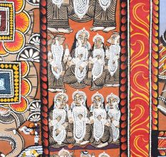Traditional Bengal Pattachitra Painting on Cloth Depicting the Shiva Puran Story by Artist Sahajan Chitrakar