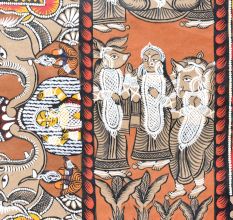 Traditional Bengal Pattachitra Painting on Cloth Depicting the Shiva Puran Story by Artist Sahajan Chitrakar