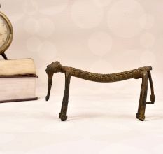 Vintage Brass Small Long Elephant Statue for Home Decor