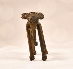 Vintage Brass Small Long Elephant Statue for Home Decor